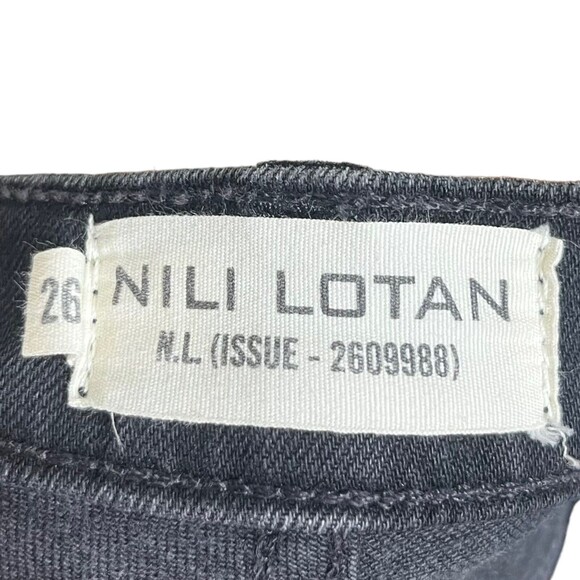 Nili Lotan Basalt Wash Skinny Jeans Women’s Size 26 High Waist Raw Frayed Hem - Picture 13 of 13